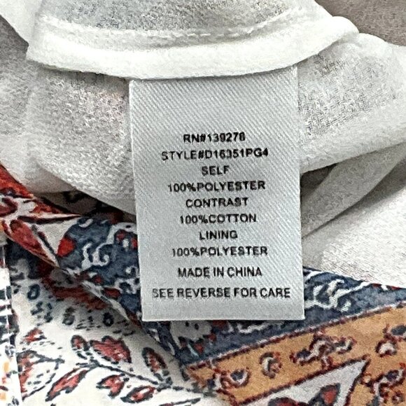 Maeve Top Womens S Floral Cochet Dainty Lace Semi Sheer Mesh V-Neck Blouse - Picture 10 of 10